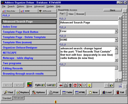 desktop database, process