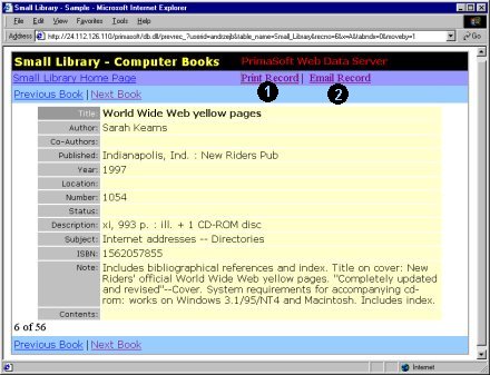 web database, view